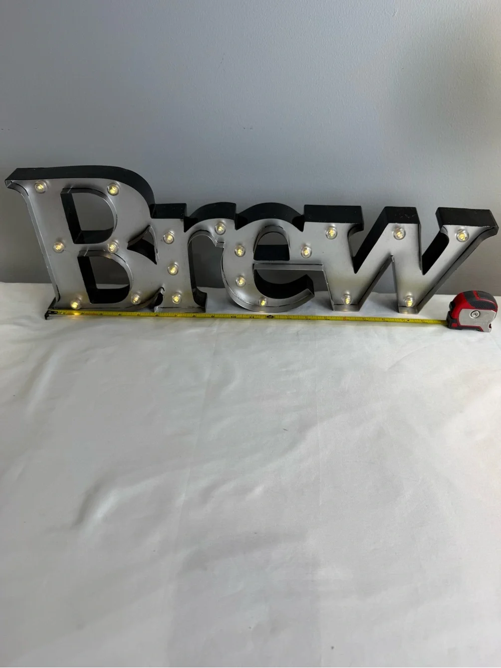 “Brew” Metal Battery Operated Brew Sign Nostalgic Style For Cafe’s Diner’s